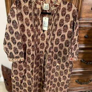 Jaded Gypsy Victoria Distress Printed Cotton Popover Tunic